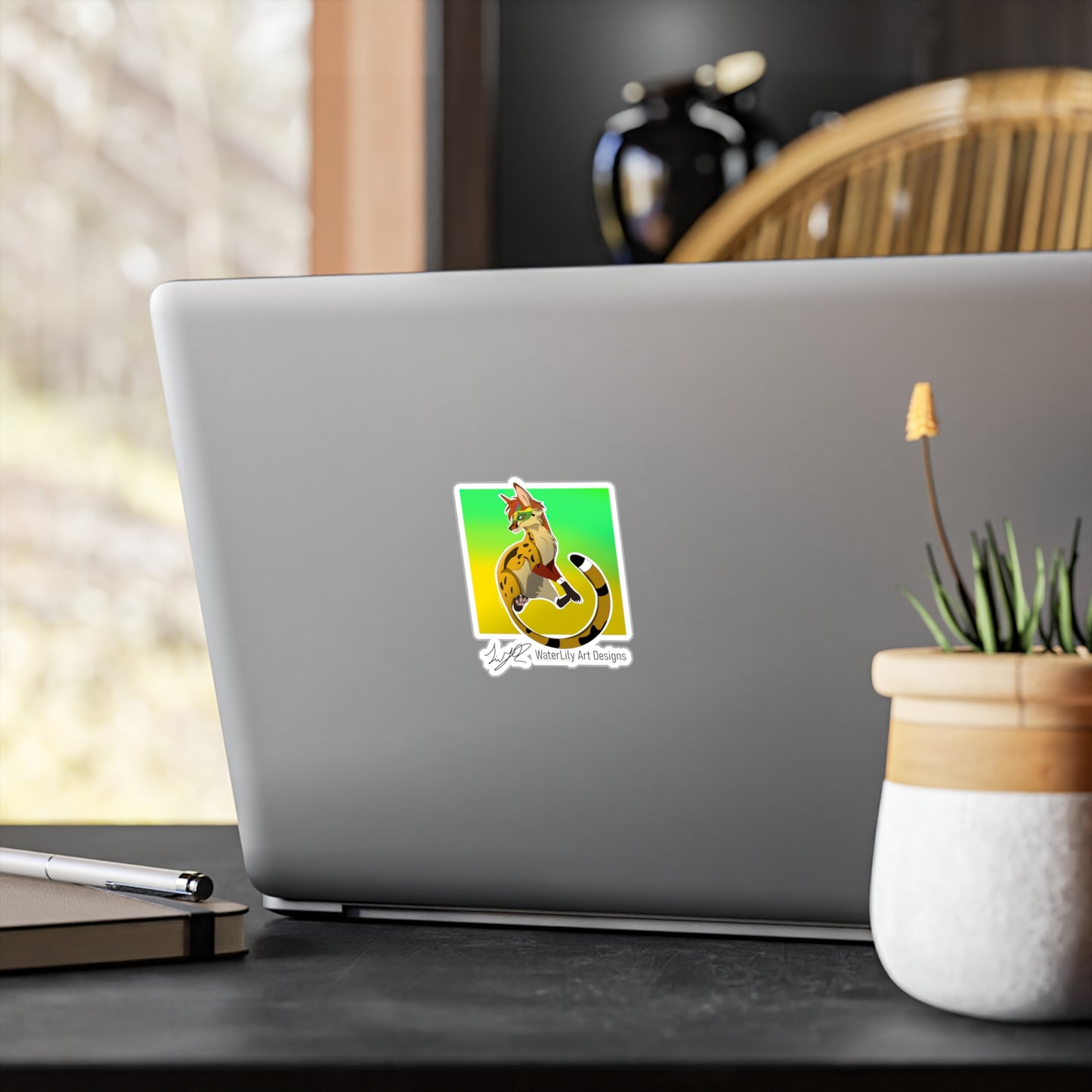 Vibrant Animal Troy Character Kiss-Cut Vinyl Decals, Fun Stickers for Laptops, Water Bottles, Phone Cases, Gifts, WaterLily Art Designs