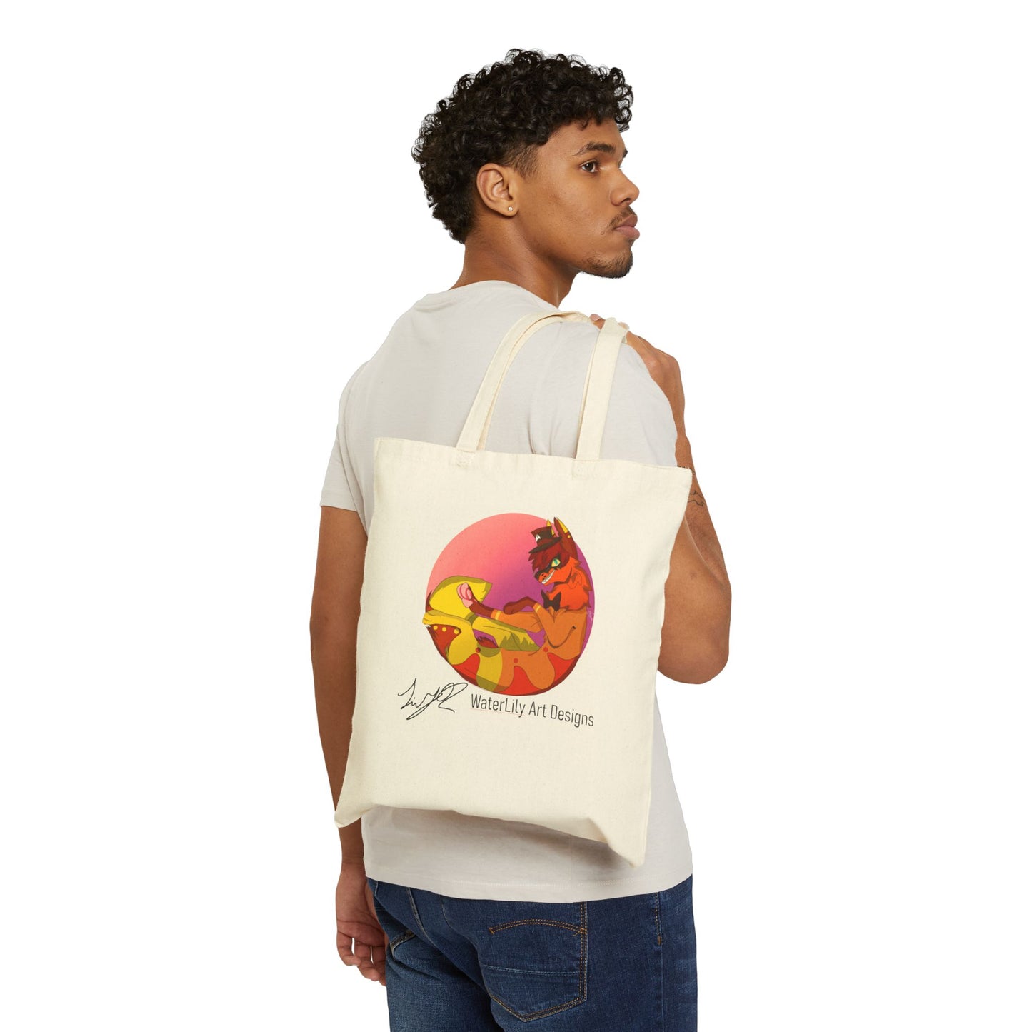 WaterLily Art Designs Cotton Canvas Sova Character Tote Bag
