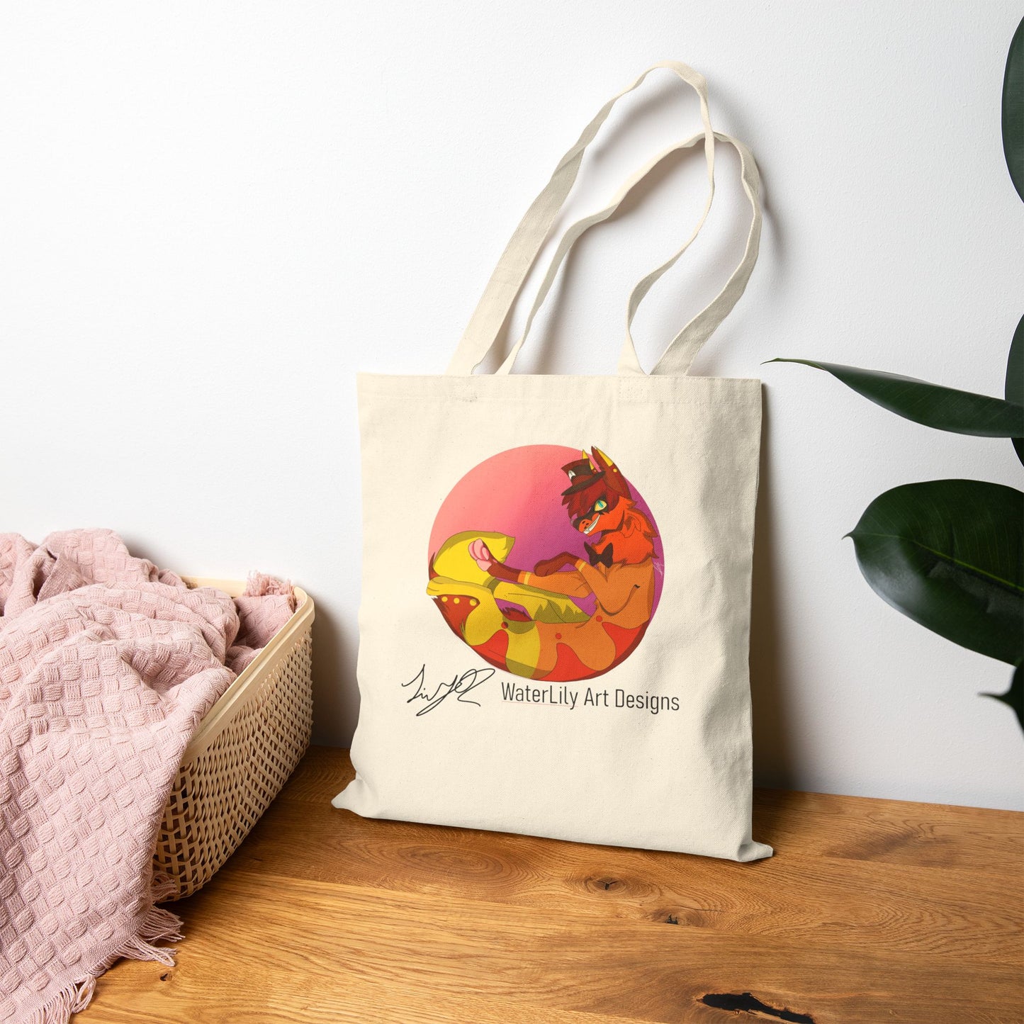 WaterLily Art Designs Cotton Canvas Sova Character Tote Bag