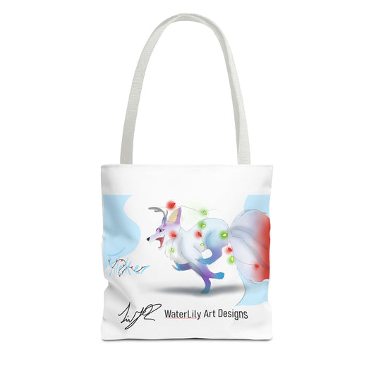 Colorful Flicker Character Festive Tote Bag, Magical Gift, Shopping Bag, Art Lover's Accessory, Unique Birthday Present, Fun Everyday Carryall