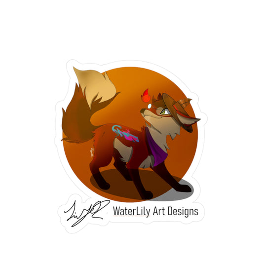 Charming Cleo Character Fox Vinyl Decals - Colorful Art Sticker