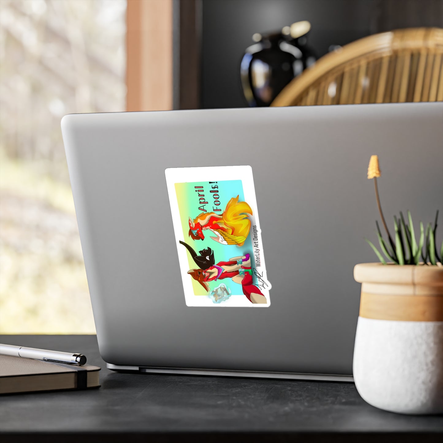 Playful April Fools Kiss-Cut Vinyl Decals, Fun Stickers for Home Decor, Prank Lovers Gifts, Creative Party Supplies, Whimsical Wall Art